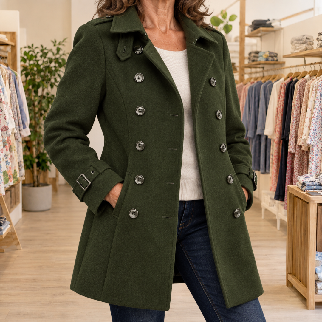 Women's Long Button-Up Trench Coat