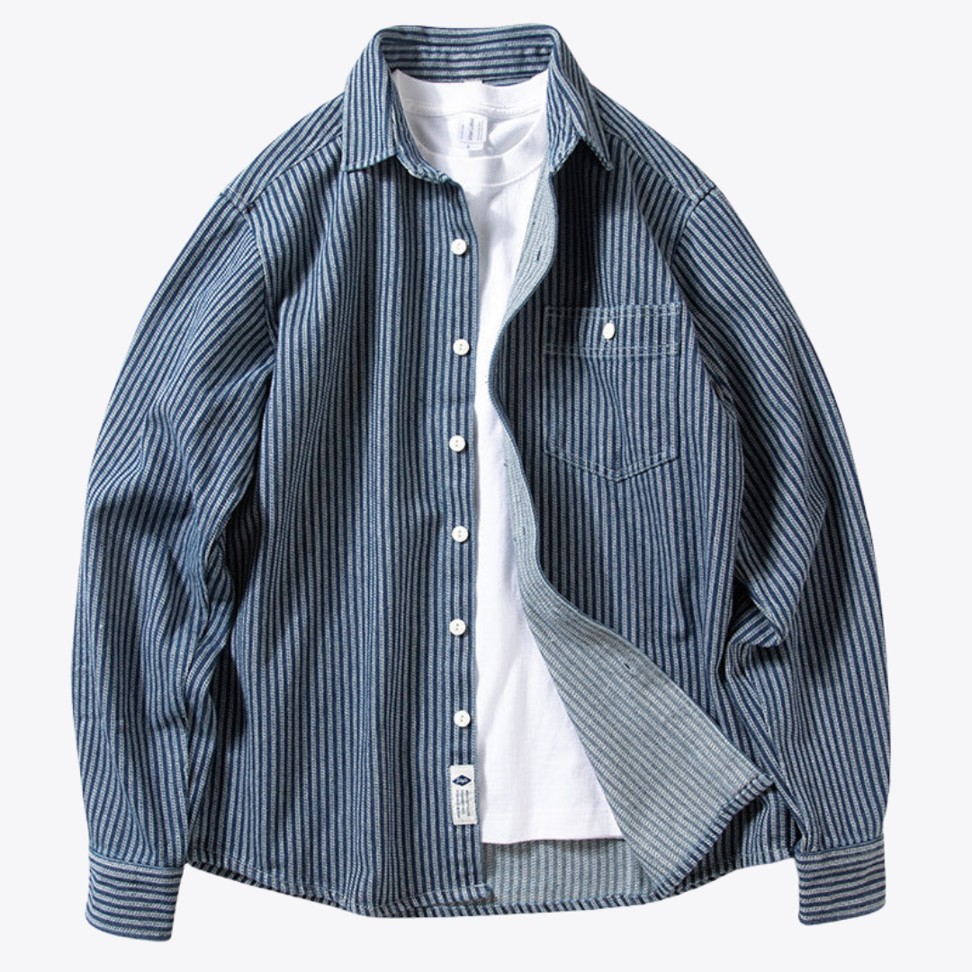 Striped Loose Button-Up