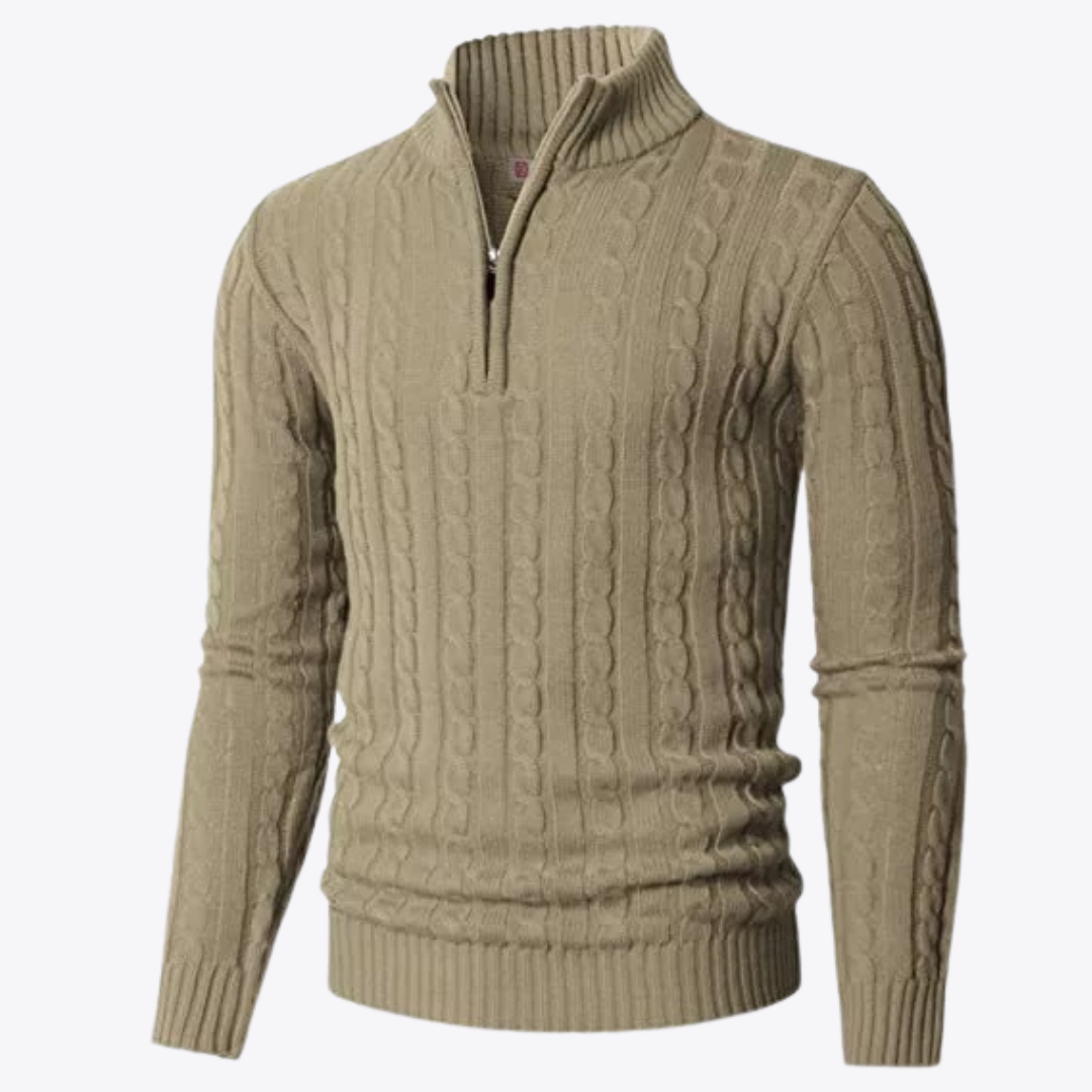 Esandro Vale™ - Patterned Quarter Zip-Up Sweater