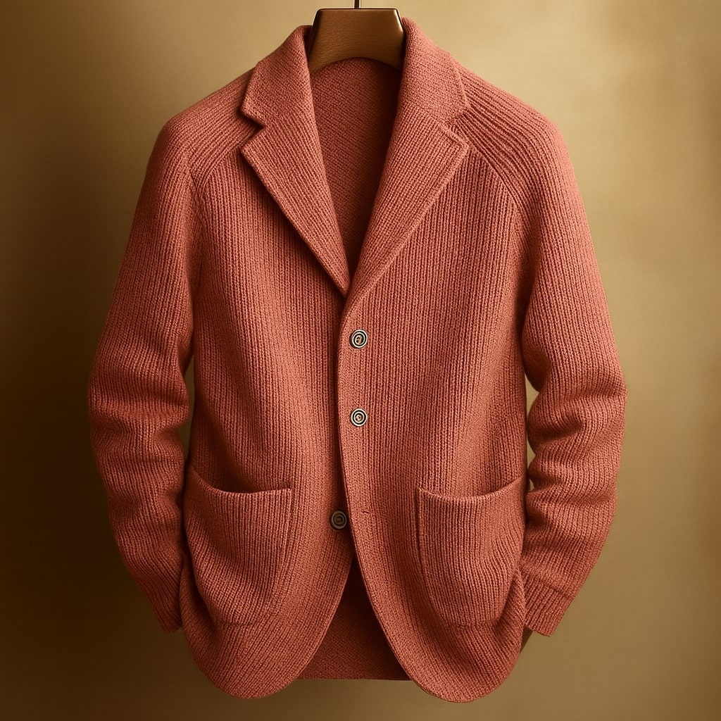 Sophisticated Men's Knitted Blazer Cardigan