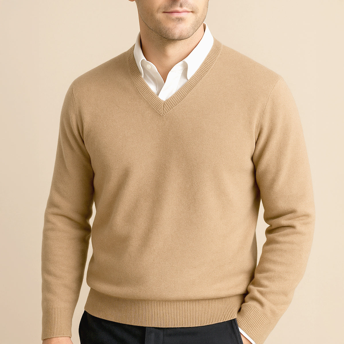 Luxurious Men's Wool Sweater - Elegant Design