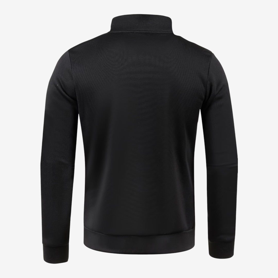 Sleek Slim-Fit Men's Cardigan with Stand-Up Collar and Zippered Pockets