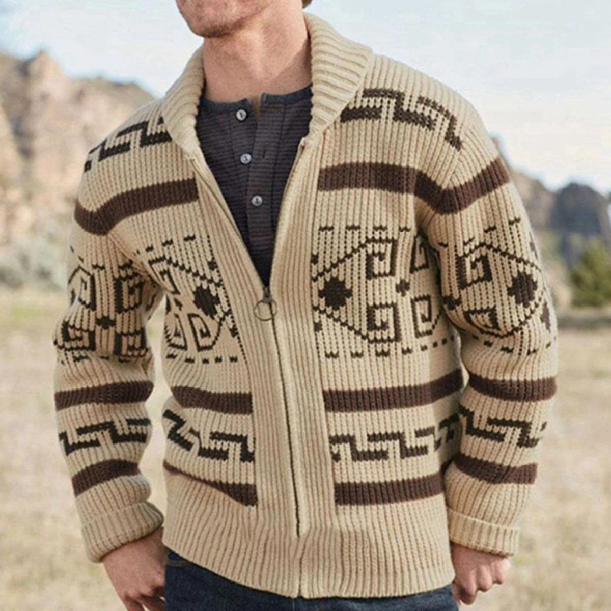 Timeless Men's Shawl Collar Knit Cardigan for Warmth