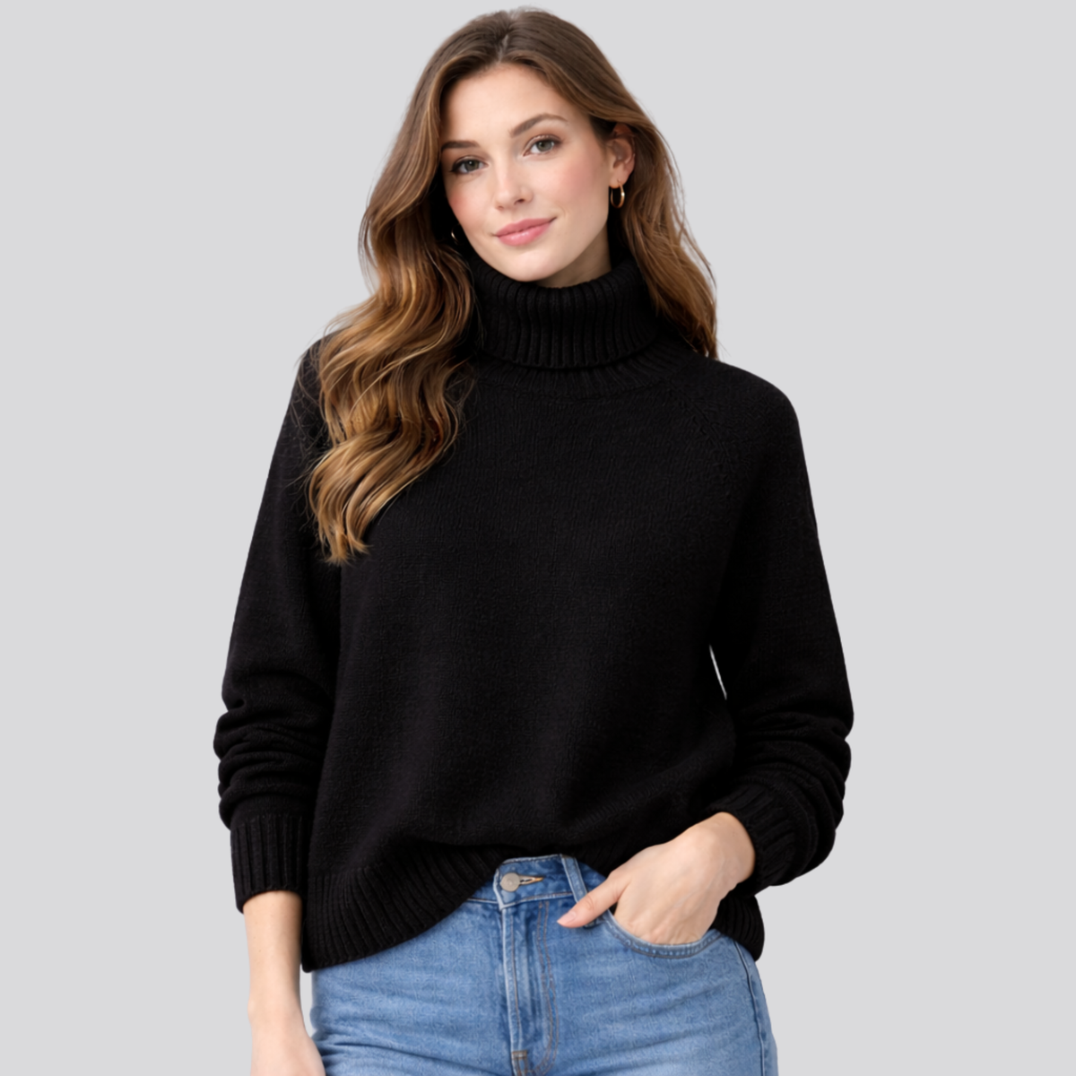 Cozy Women's Merino Wool Turtleneck Sweater