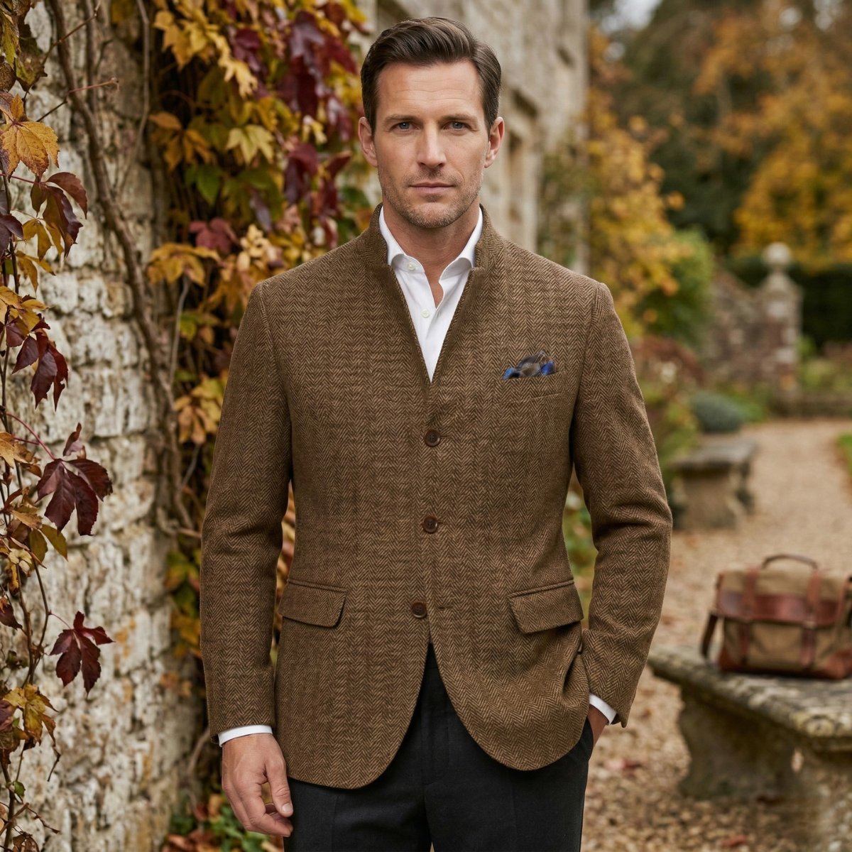 Timeless Men's Wool Tweed Blazer Jacket - Single Breasted