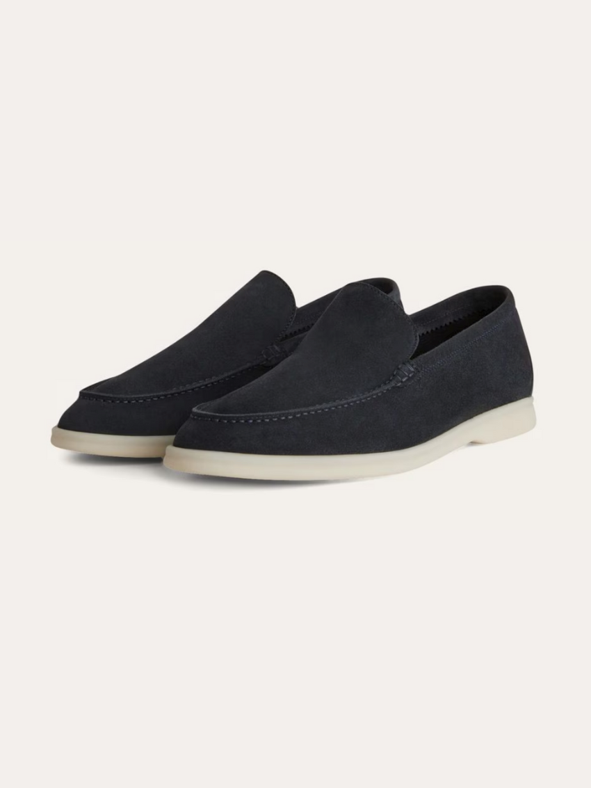 Refined suede loafers for men - Navy Blue