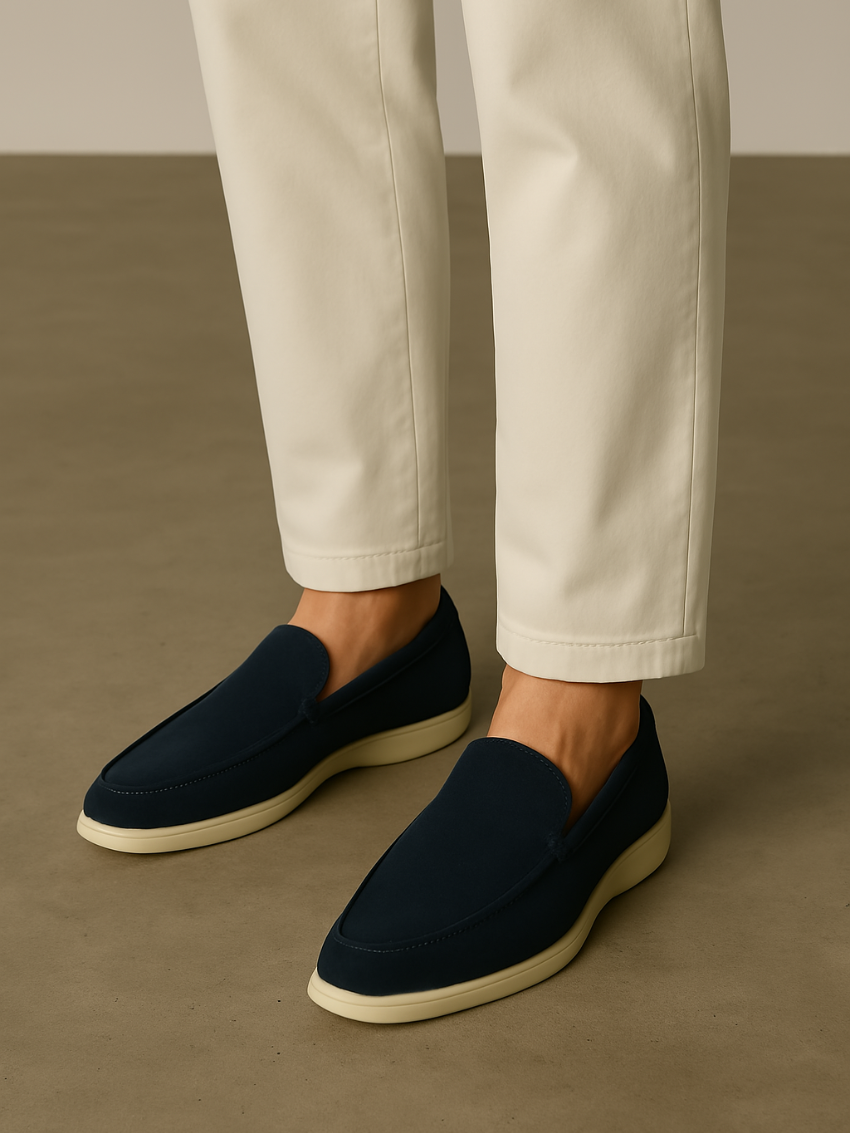 Refined suede loafers for men - Navy Blue