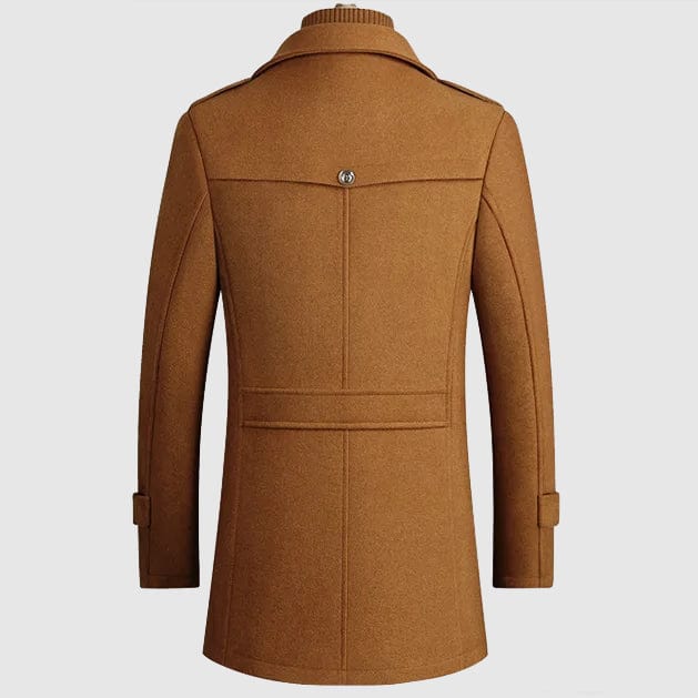 Classic Regular Fit Wool-Cotton Men's Winter Coat with Zipper - Elegant Style