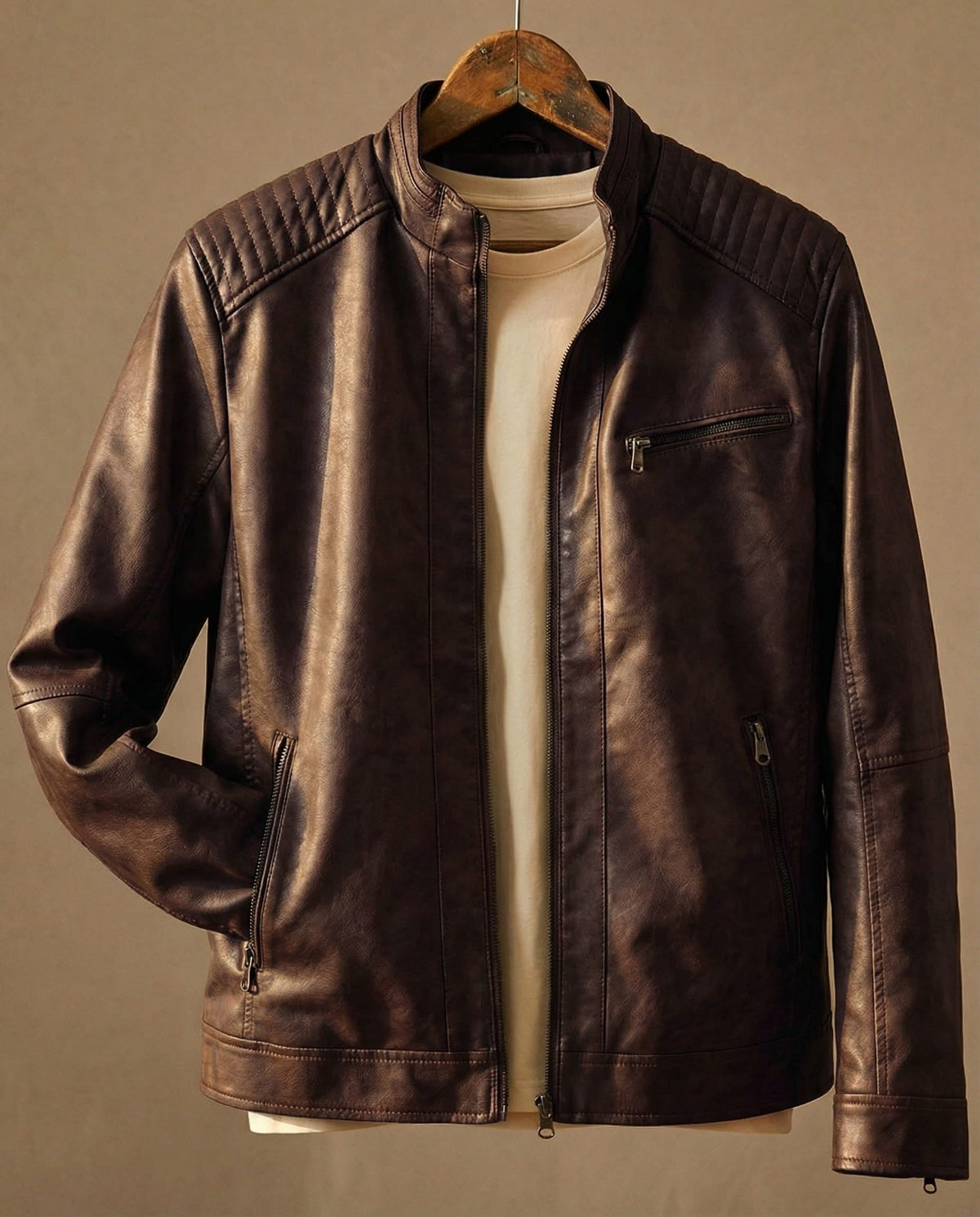 Timeless Men's Leather Jacket with Classic Style