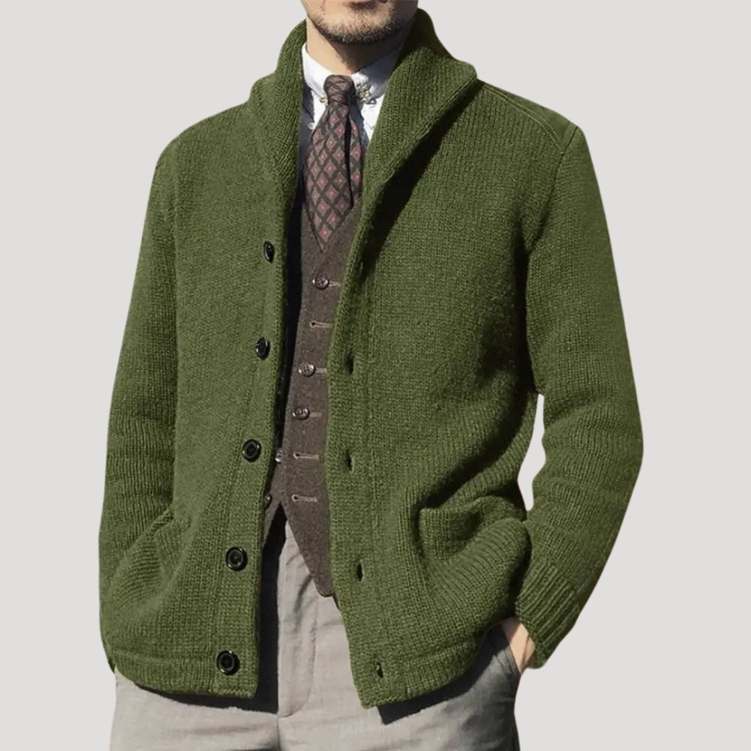 Men's Shawl Collar Wool Cardigan - Stylish Winter Coatigan