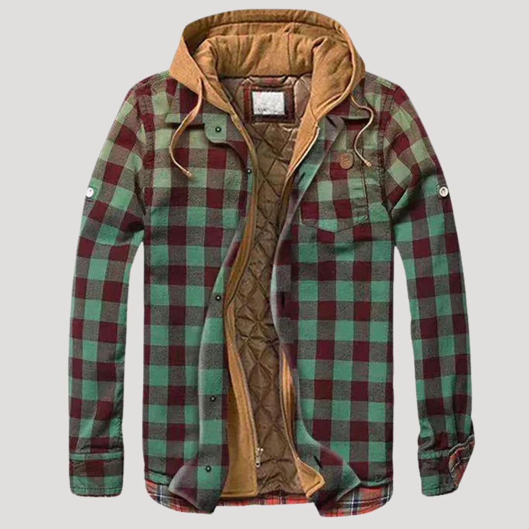 Men's Stylish Plaid Patchwork Jacket - Perfect for Transitional Weather