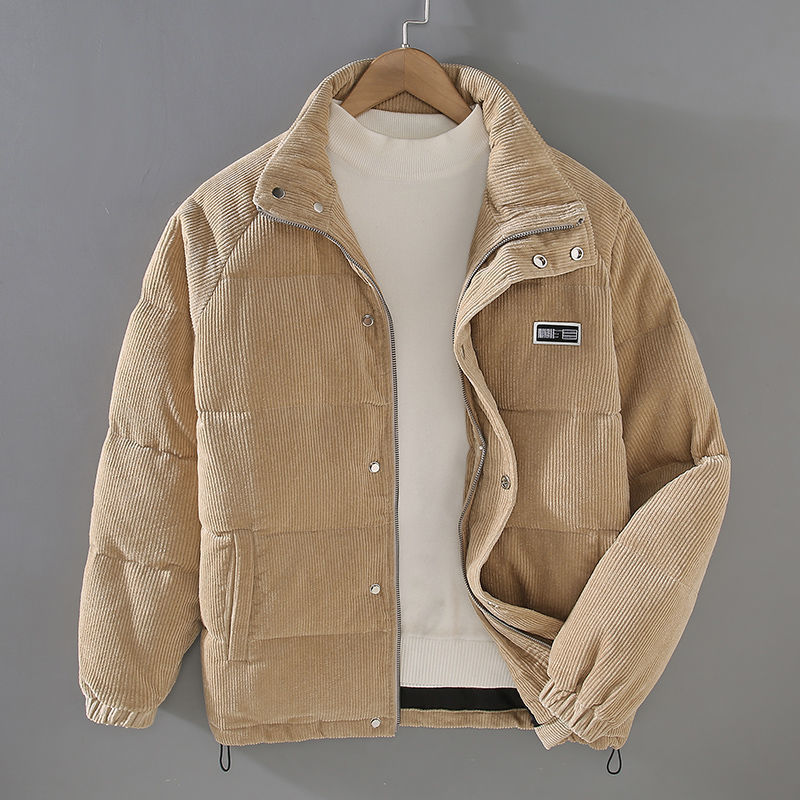 Men's Zip-Up Cord Puffer Down Jacket - Winter Essential