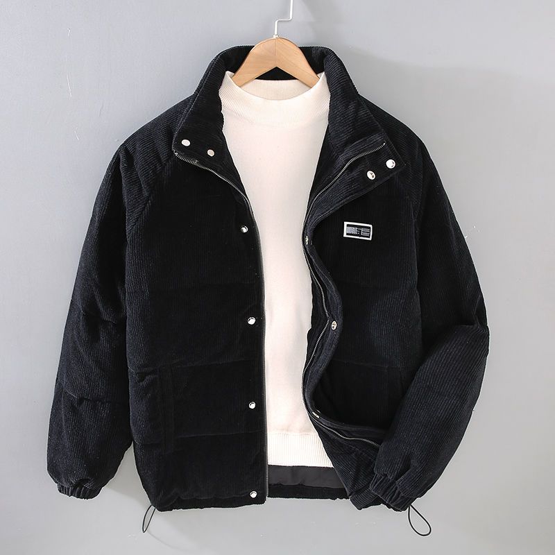 Men's Zip-Up Cord Puffer Down Jacket - Winter Essential