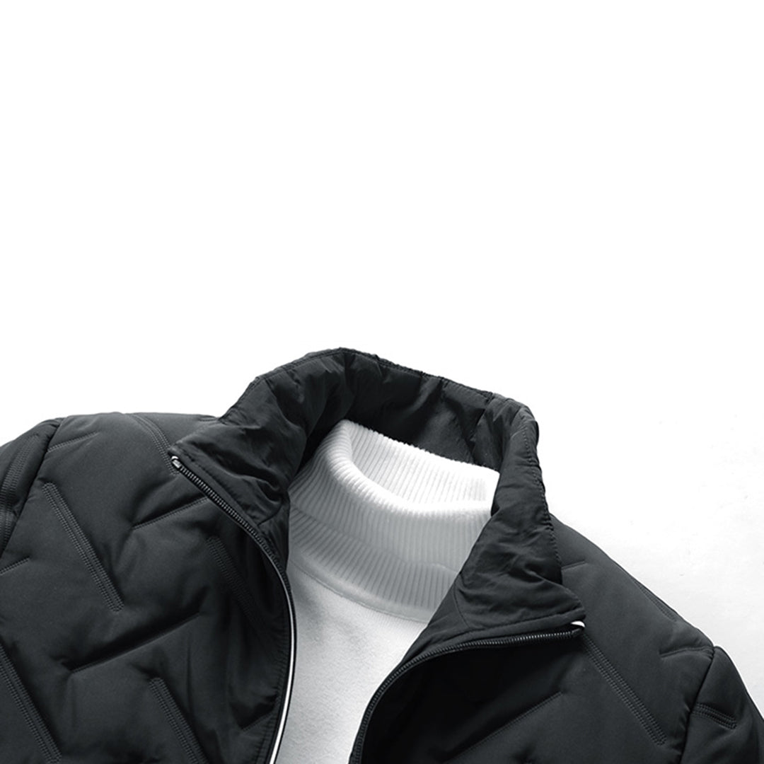 Men's Down Winter Jacket – Zip-Up Coat for Cold Weather
