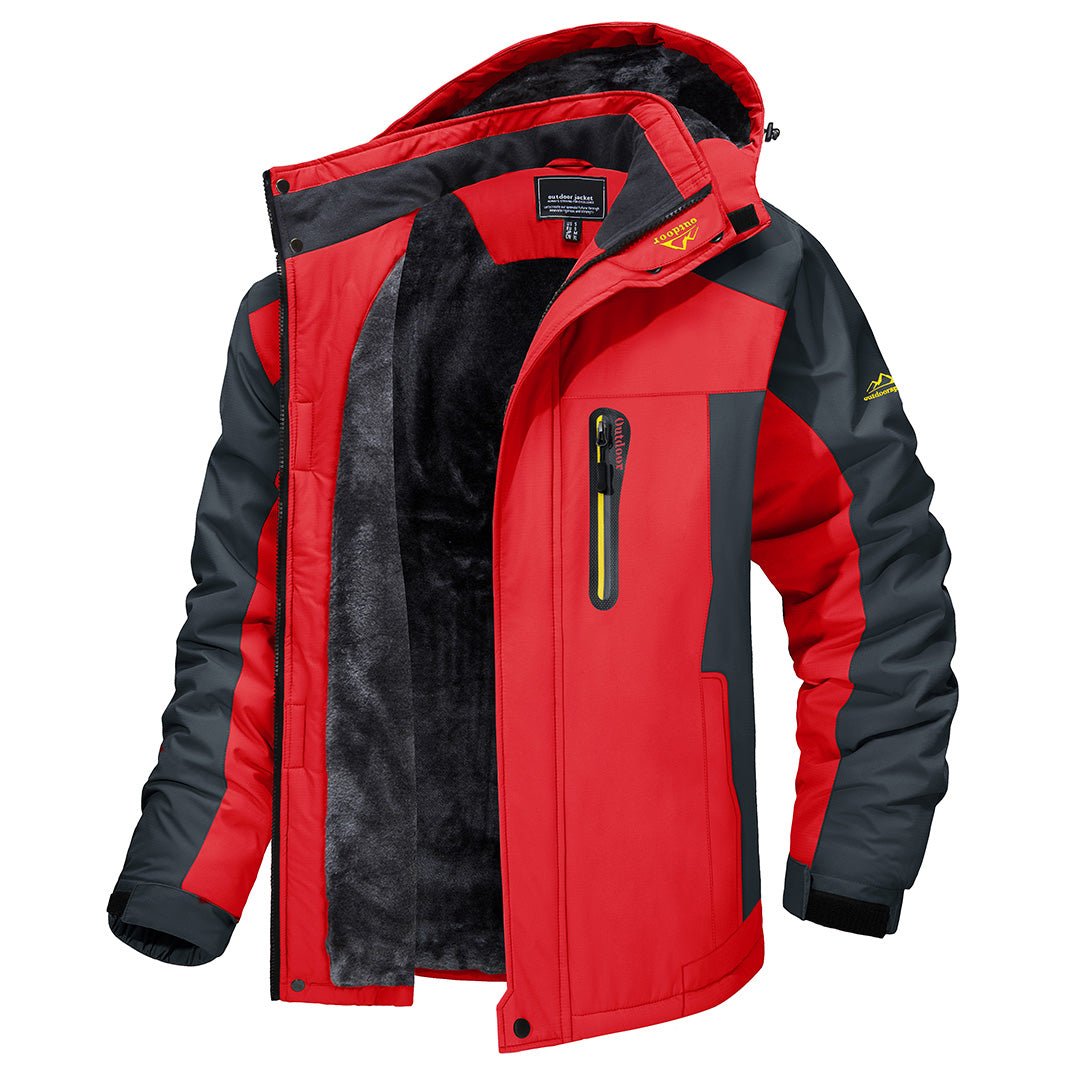 Men's Waterproof Windbreaker Jacket with Hood - Perfect for Winter Outdoor Activities