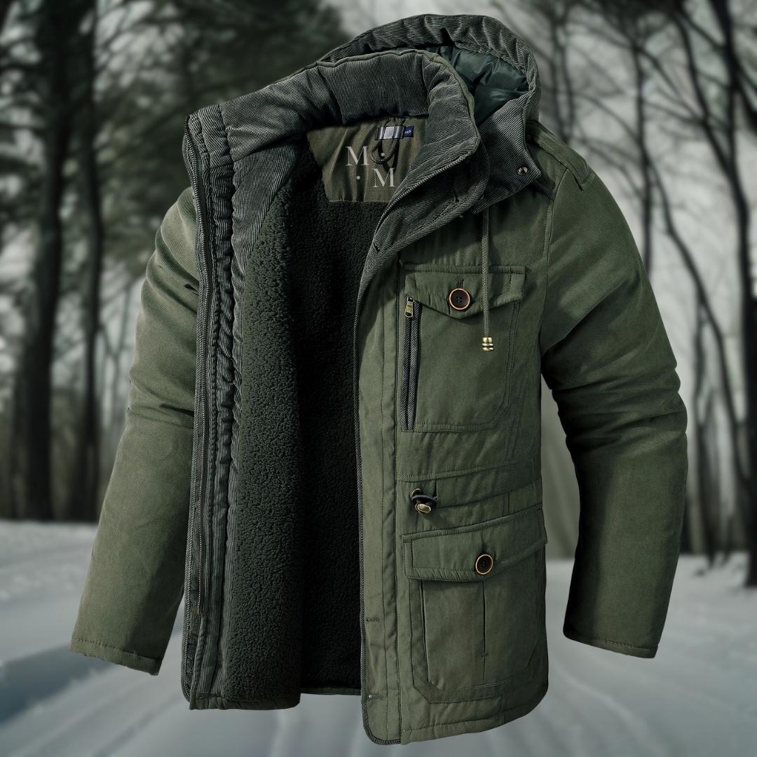 Men's Winter Down Jacket with Hood – Fleece Lined – Stylish Winter Coats