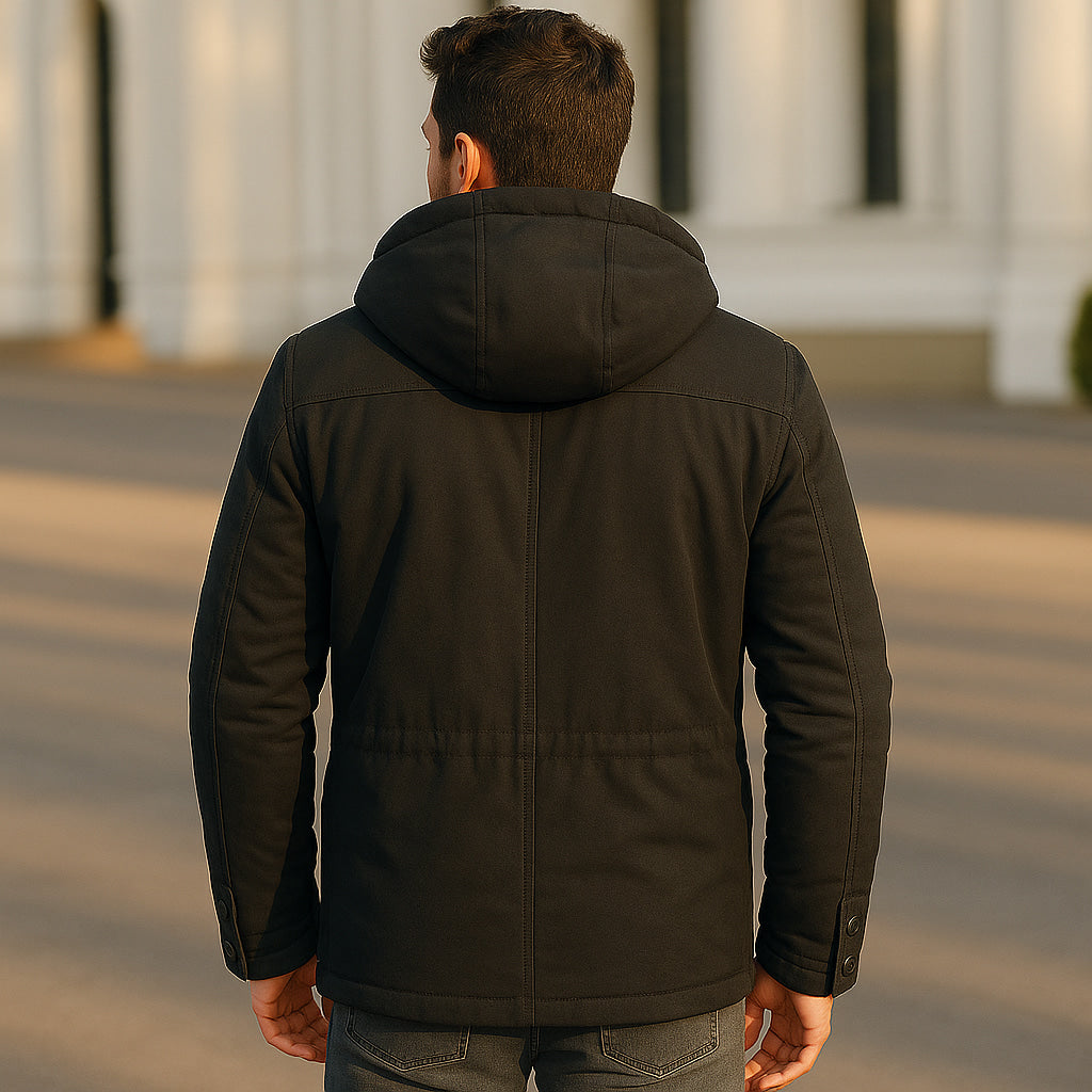 Men's Winter Down Jacket with Hood – Fleece Lined – Stylish Winter Coats