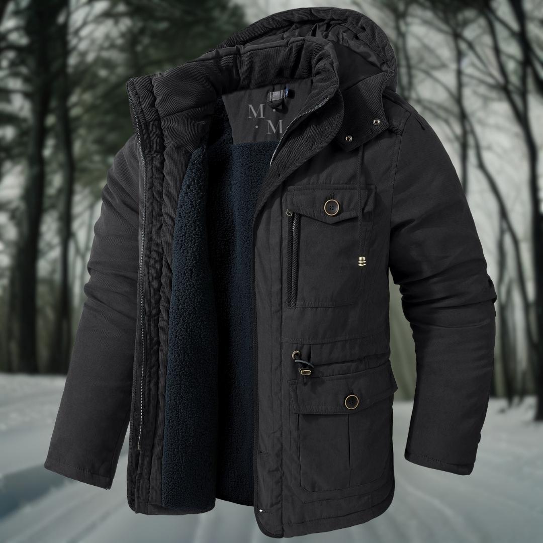 Men's Winter Down Jacket with Hood – Fleece Lined – Stylish Winter Coats