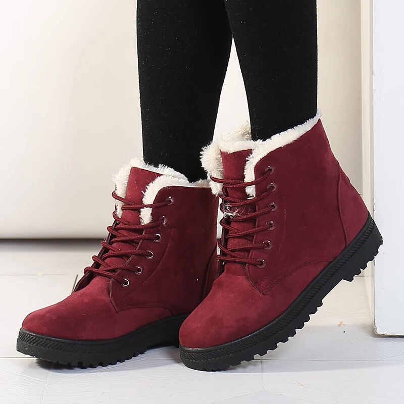 Women's Slip-On Ankle Boots with Secure Fit, Rubber Sole, and Cozy Lining
