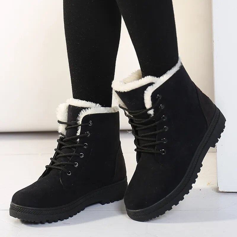 Women's Slip-On Ankle Boots with Secure Fit, Rubber Sole, and Cozy Lining