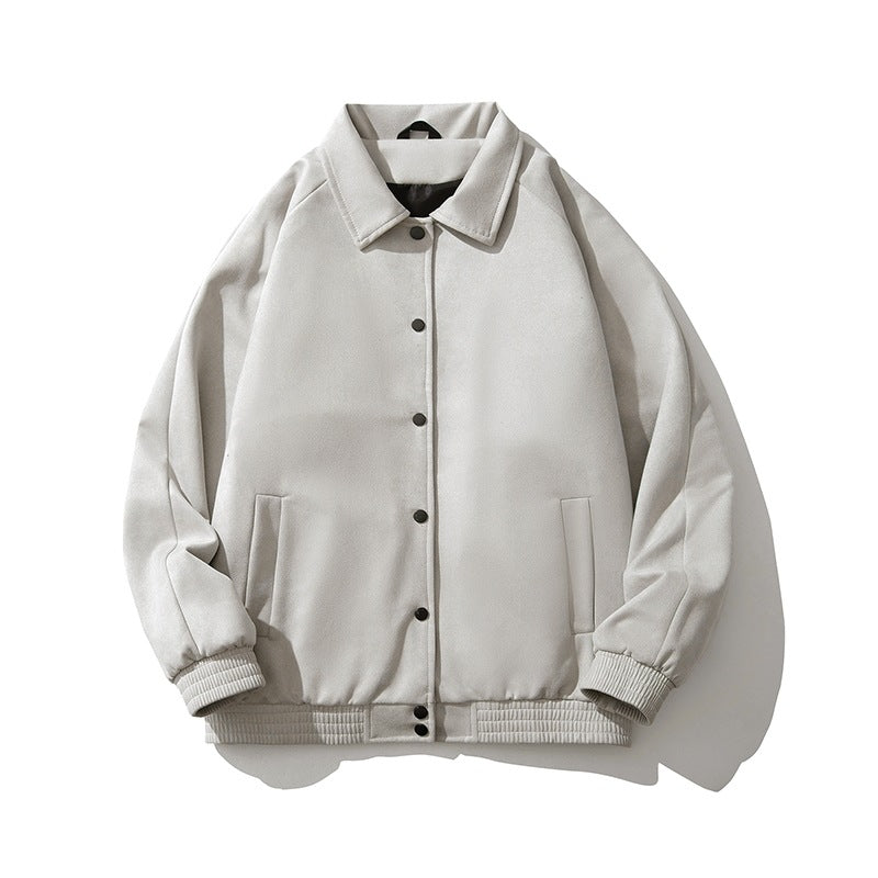 Women's Casual Jacket with Snap-Button Closure and Side Pockets