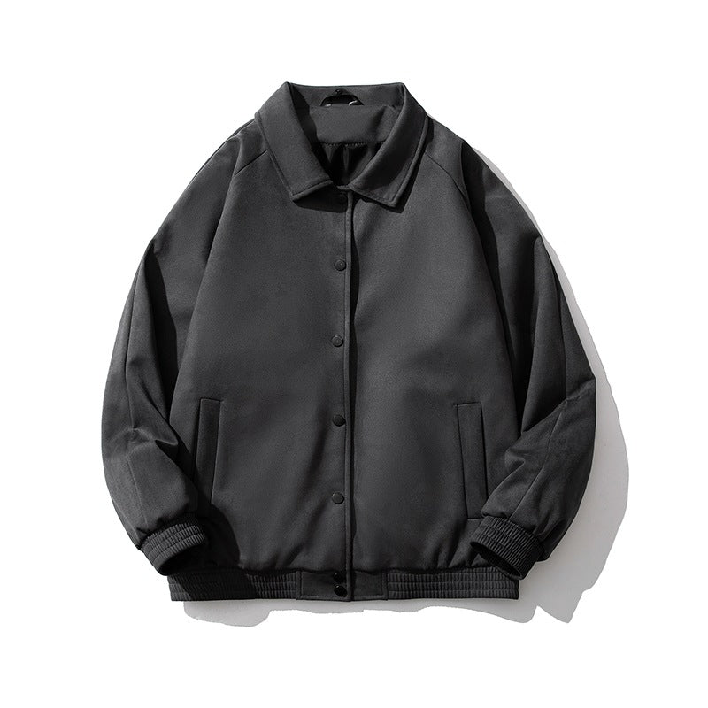 Women's Casual Jacket with Snap-Button Closure and Side Pockets