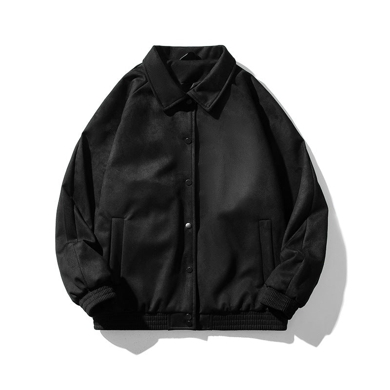 Women's Casual Jacket with Snap-Button Closure and Side Pockets