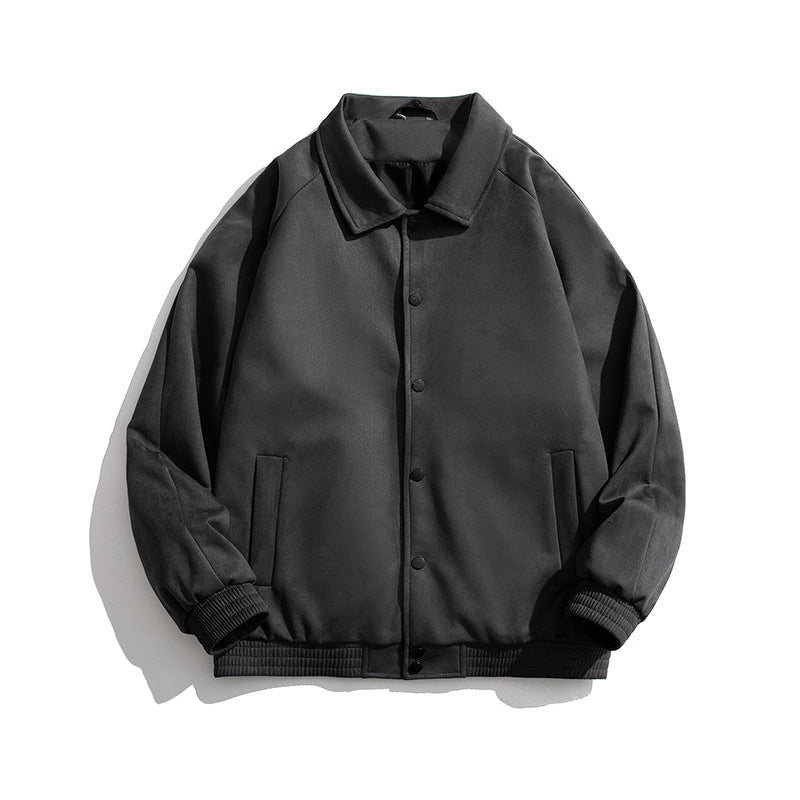 Women's Casual Jacket with Snap-Button Closure and Side Pockets
