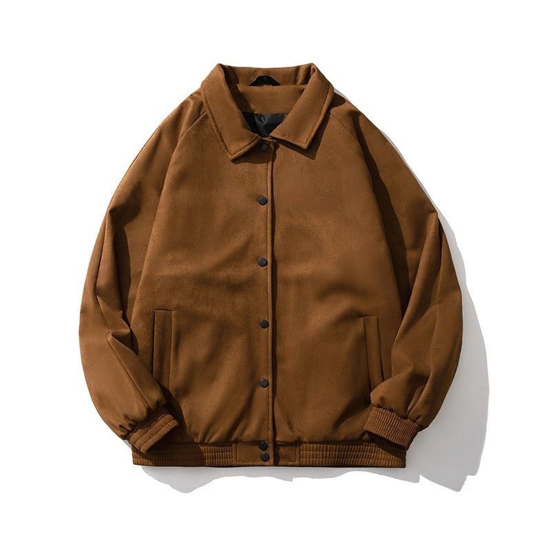 Women's Casual Jacket with Snap-Button Closure and Side Pockets