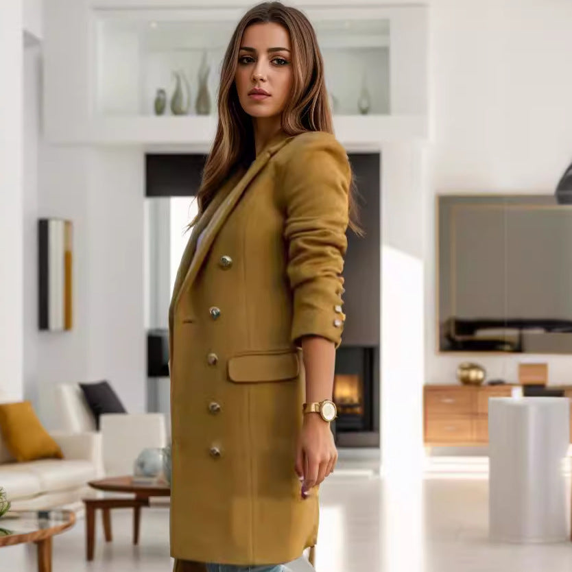Smart & Cozy Women's Double-Breasted Coat