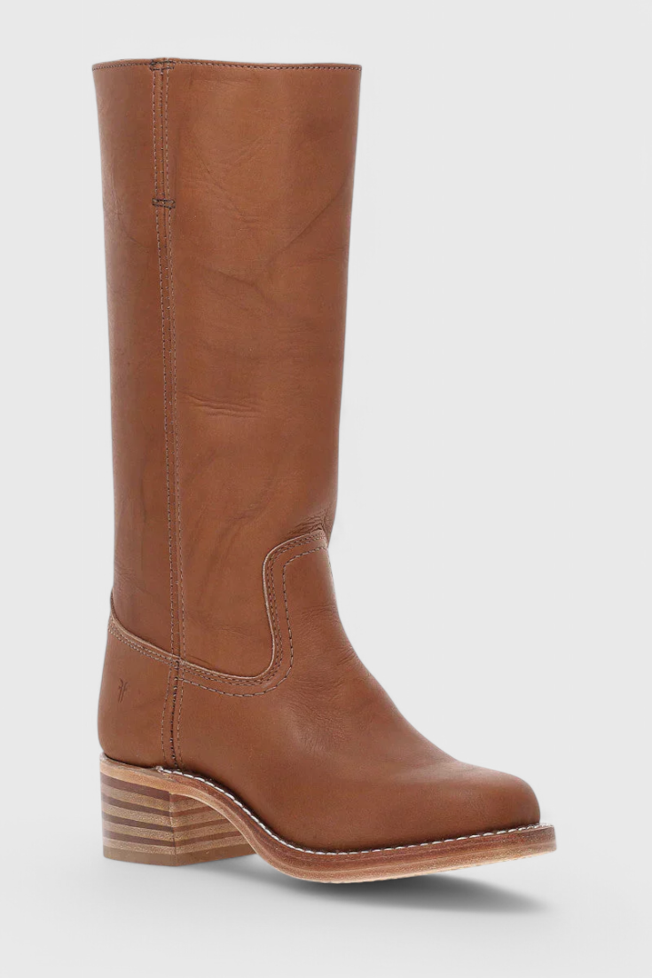 Women's Knee-High Boots with Square Toe and Block Heel