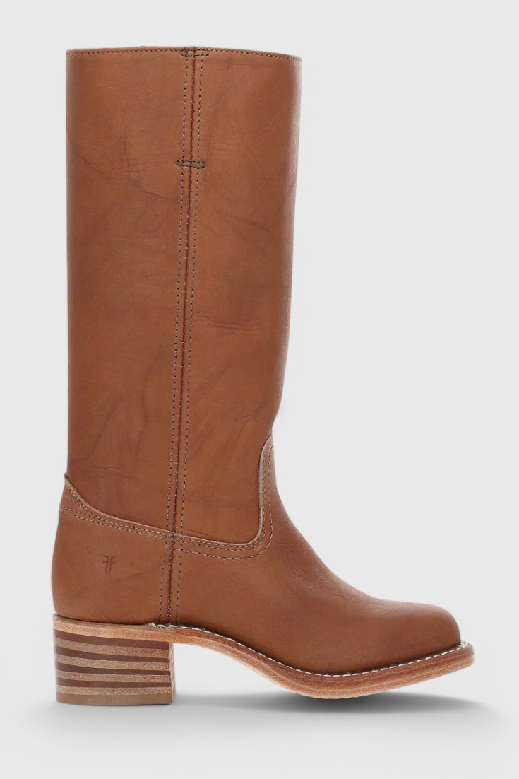 Women's Knee-High Boots with Square Toe and Block Heel