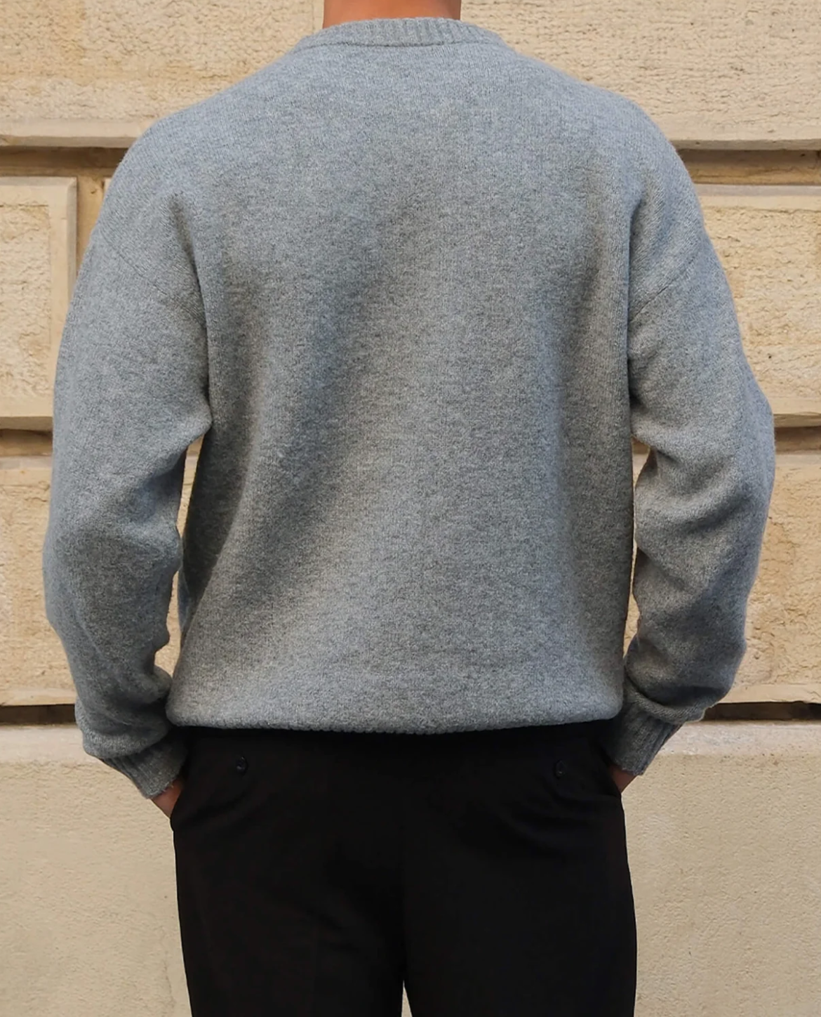 Relaxed Fit Ribbed Crewneck Knit Sweater for Women