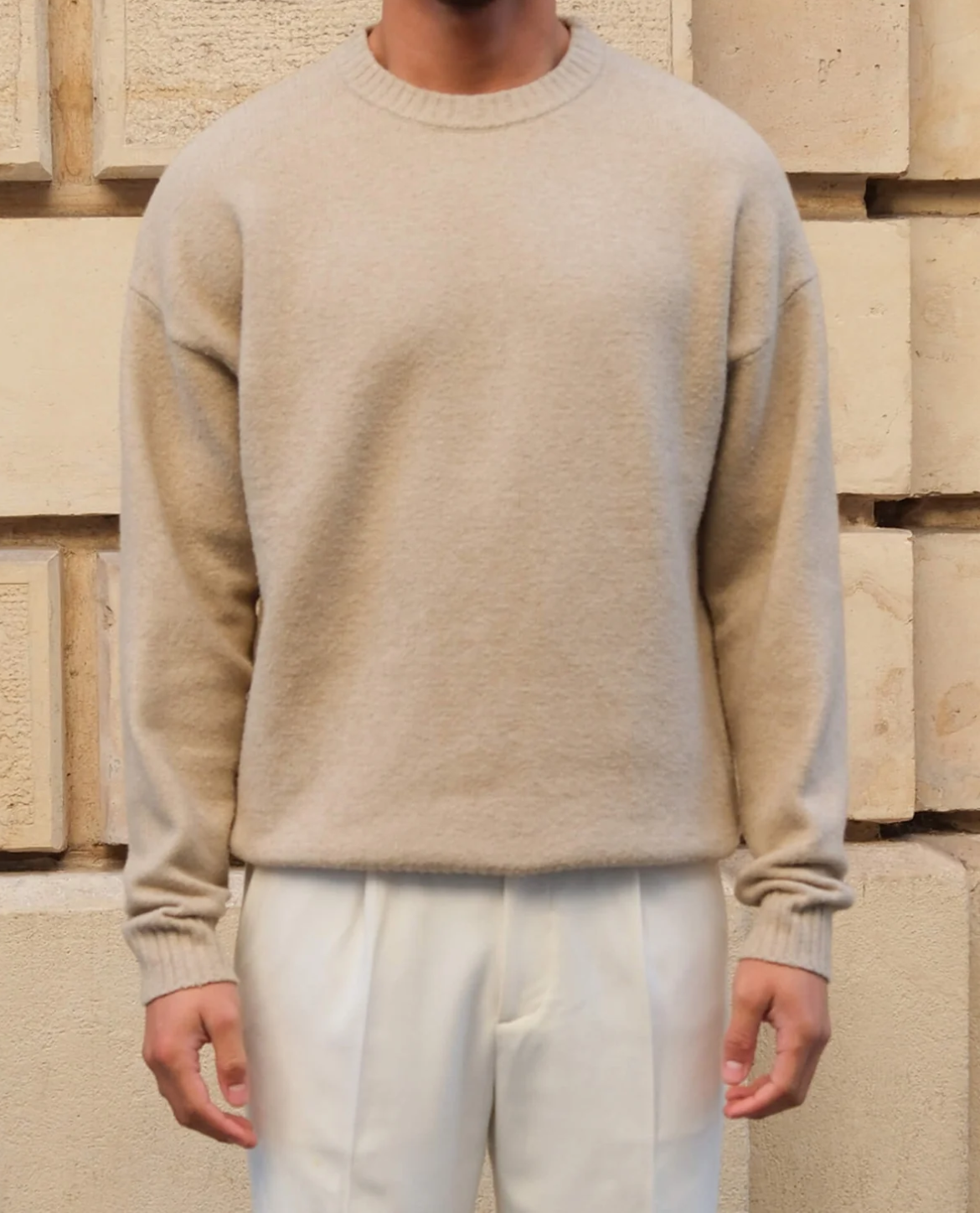 Relaxed Fit Ribbed Crewneck Knit Sweater for Women