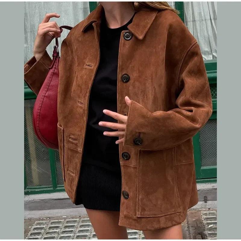 Women's Casual Jacket with Functional Pockets and Timeless Collar