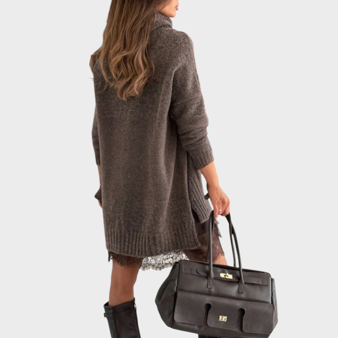 Cozy Lace-Detail Sweater Dress for Women