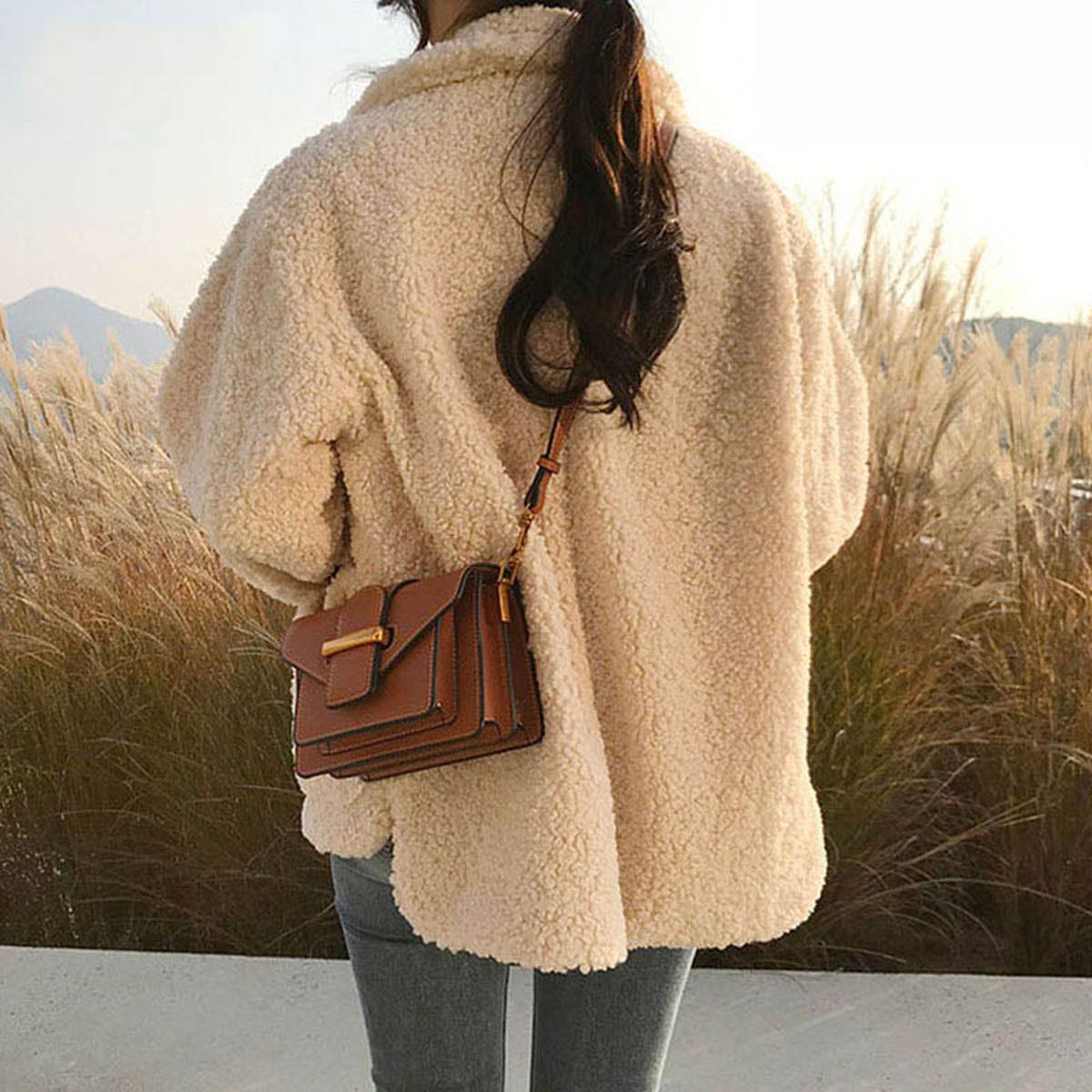 High-Collar Short Teddy Jacket