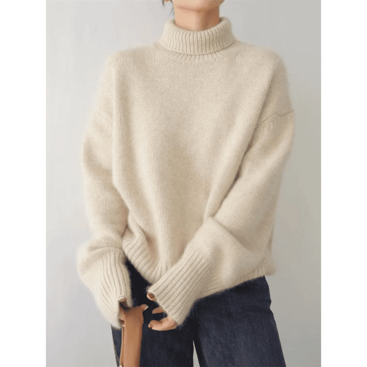 Cozy Women's Relaxed Fit Turtleneck Sweater