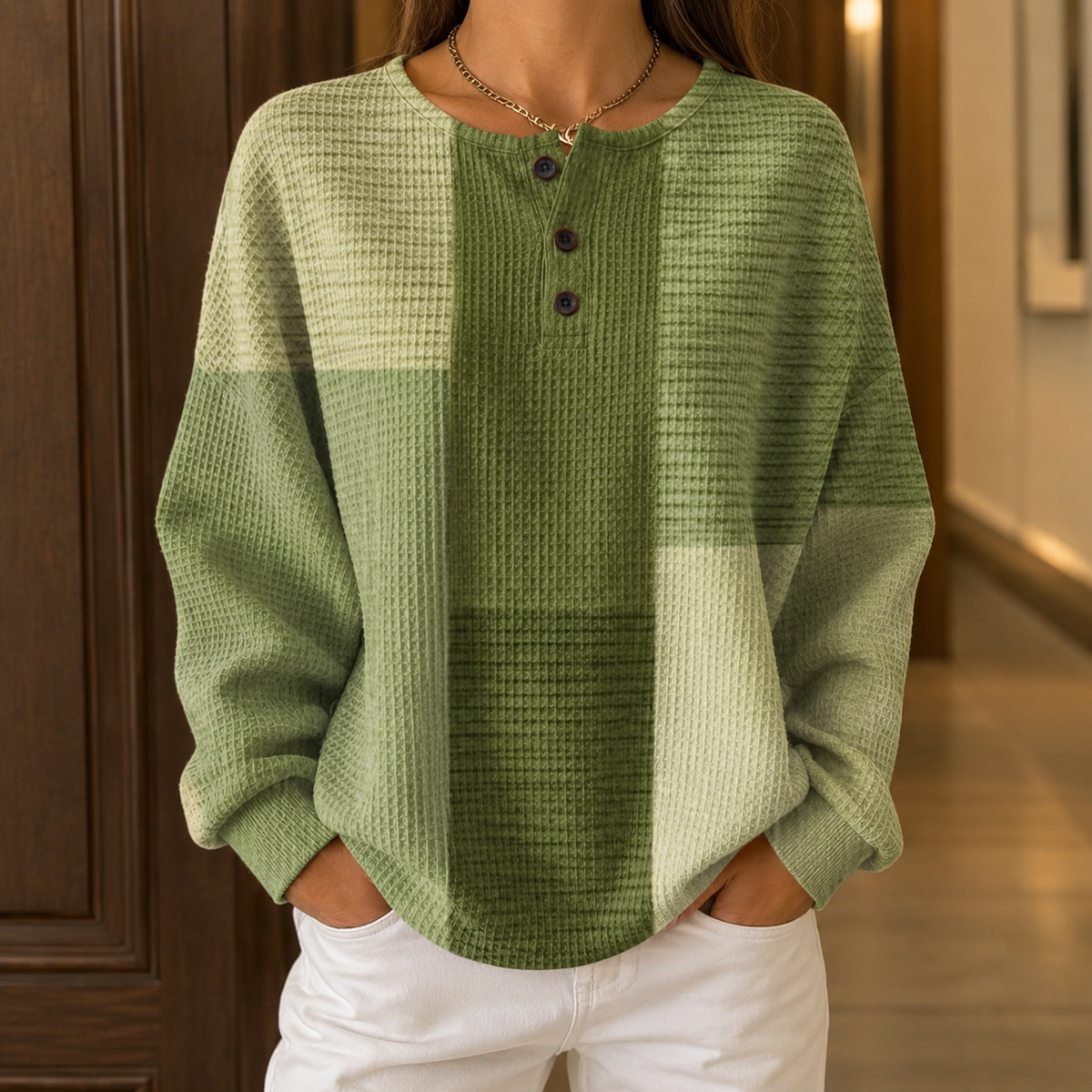 Cozy Color Block Sweater for Women