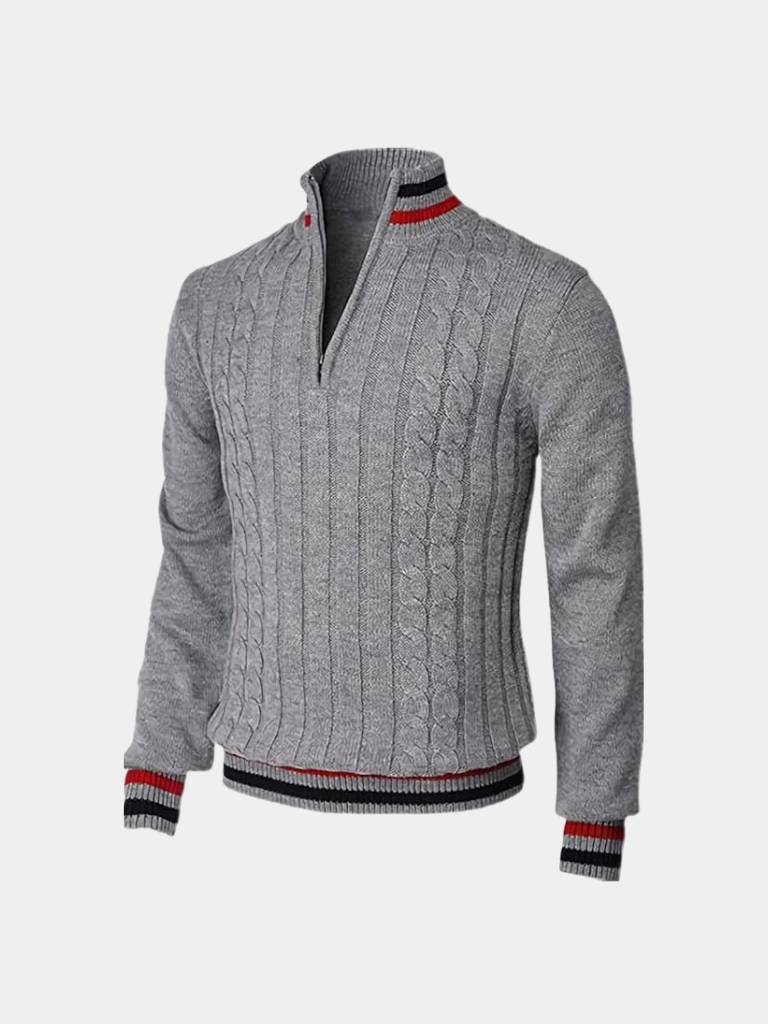 Men's Stylish Half-Zip Turtleneck Pullover