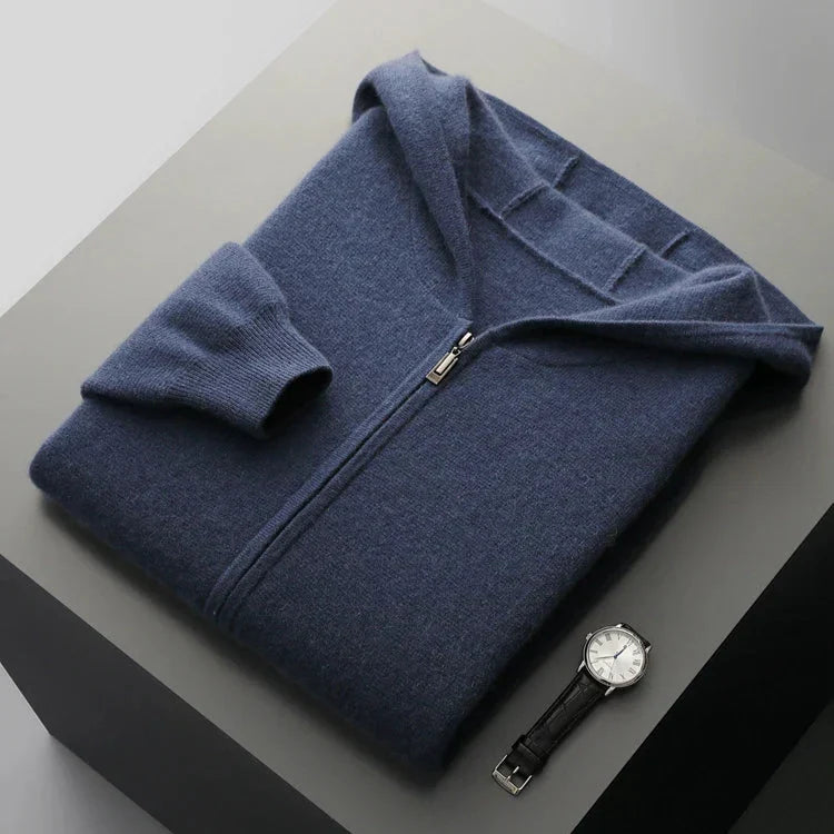 Luxury Cashmere Men's Zip-Up Hoodie