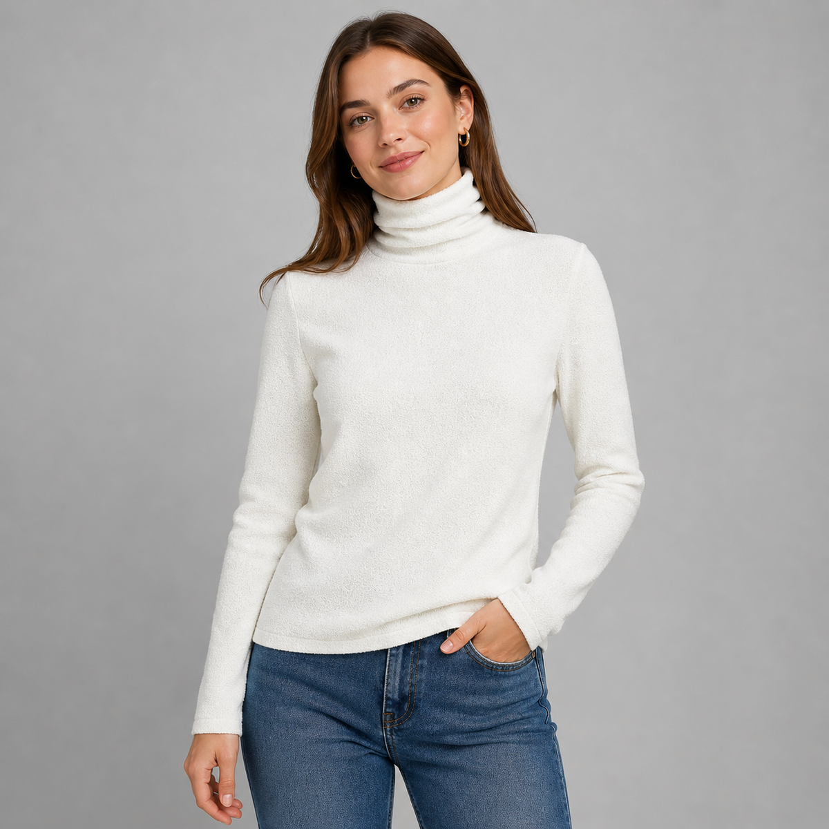 Luxurious Women's Cashmere Blend Turtleneck Sweater
