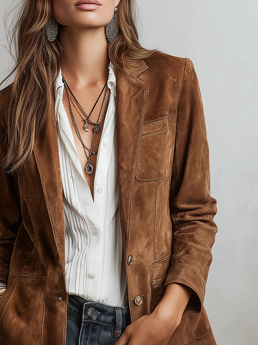 Classic Women's Blazer with Button Detail and Tailored Pockets