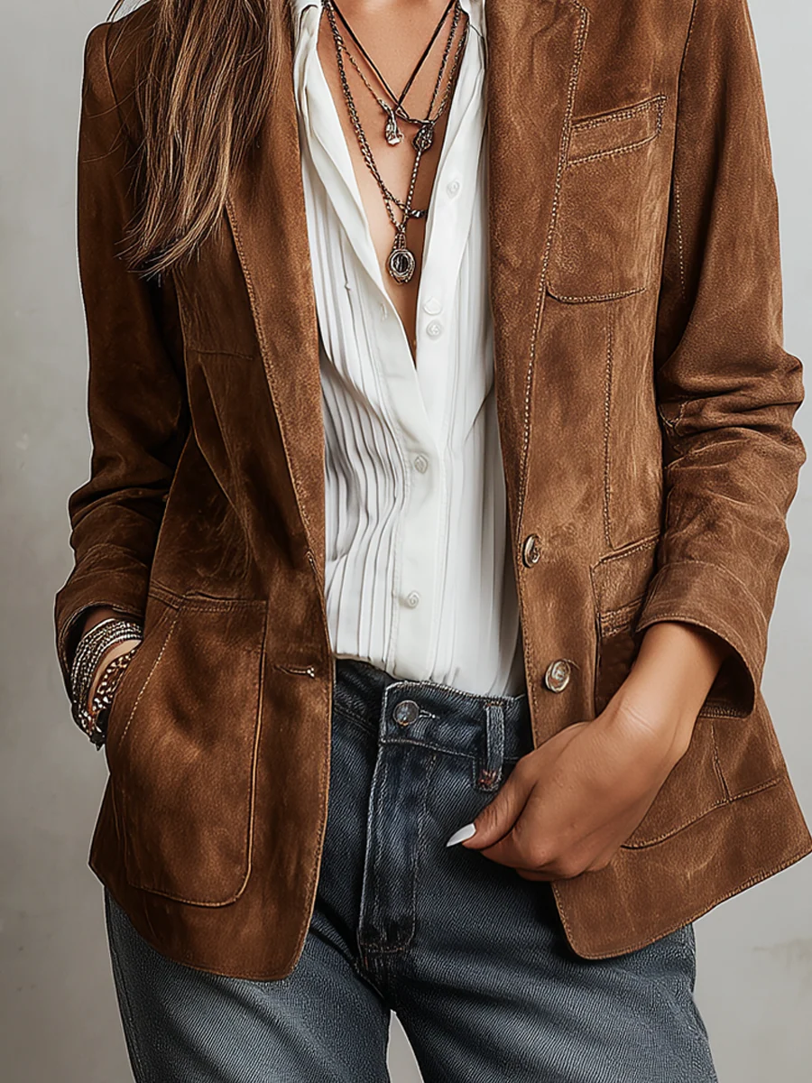 Classic Women's Blazer with Button Detail and Tailored Pockets
