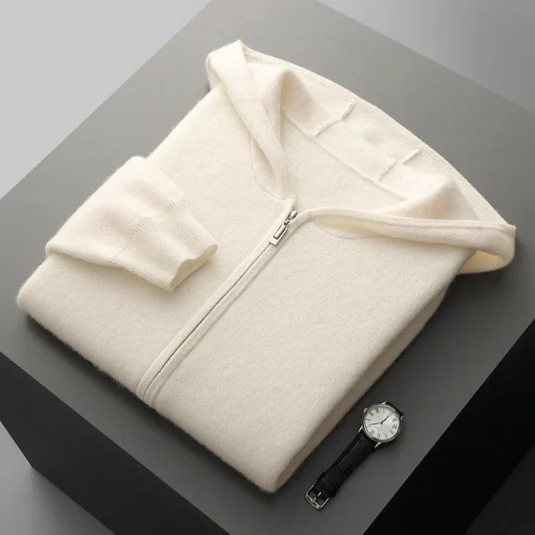 Luxury Cashmere Men's Zip-Up Hoodie