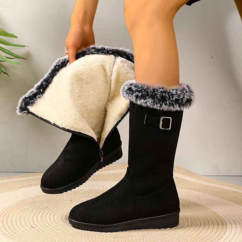 Marguerite Isadora | Cozy Tall Boots with Fur Trim
