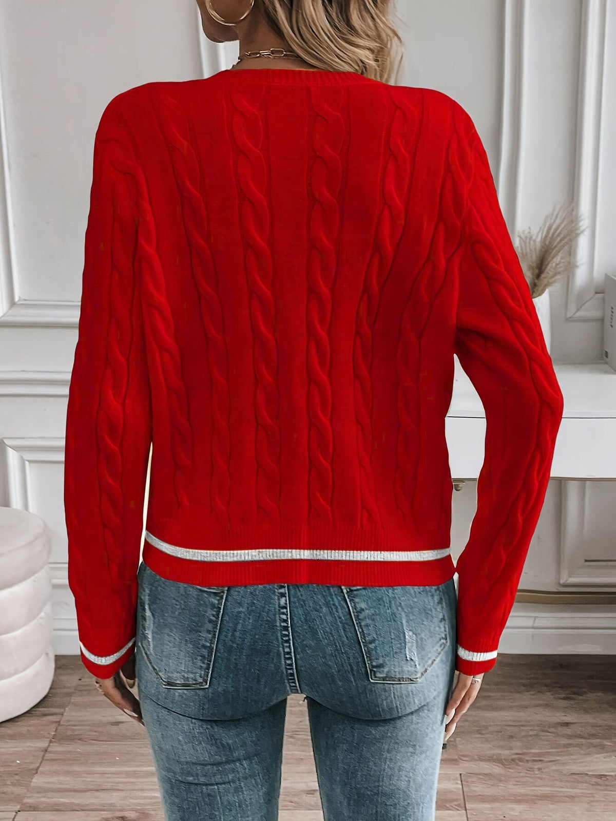 Gloria | Button-Up Cable Knit Cardigan
