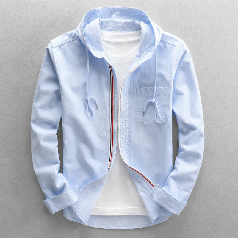 Hooded Shirt with Chest Pocket for Men