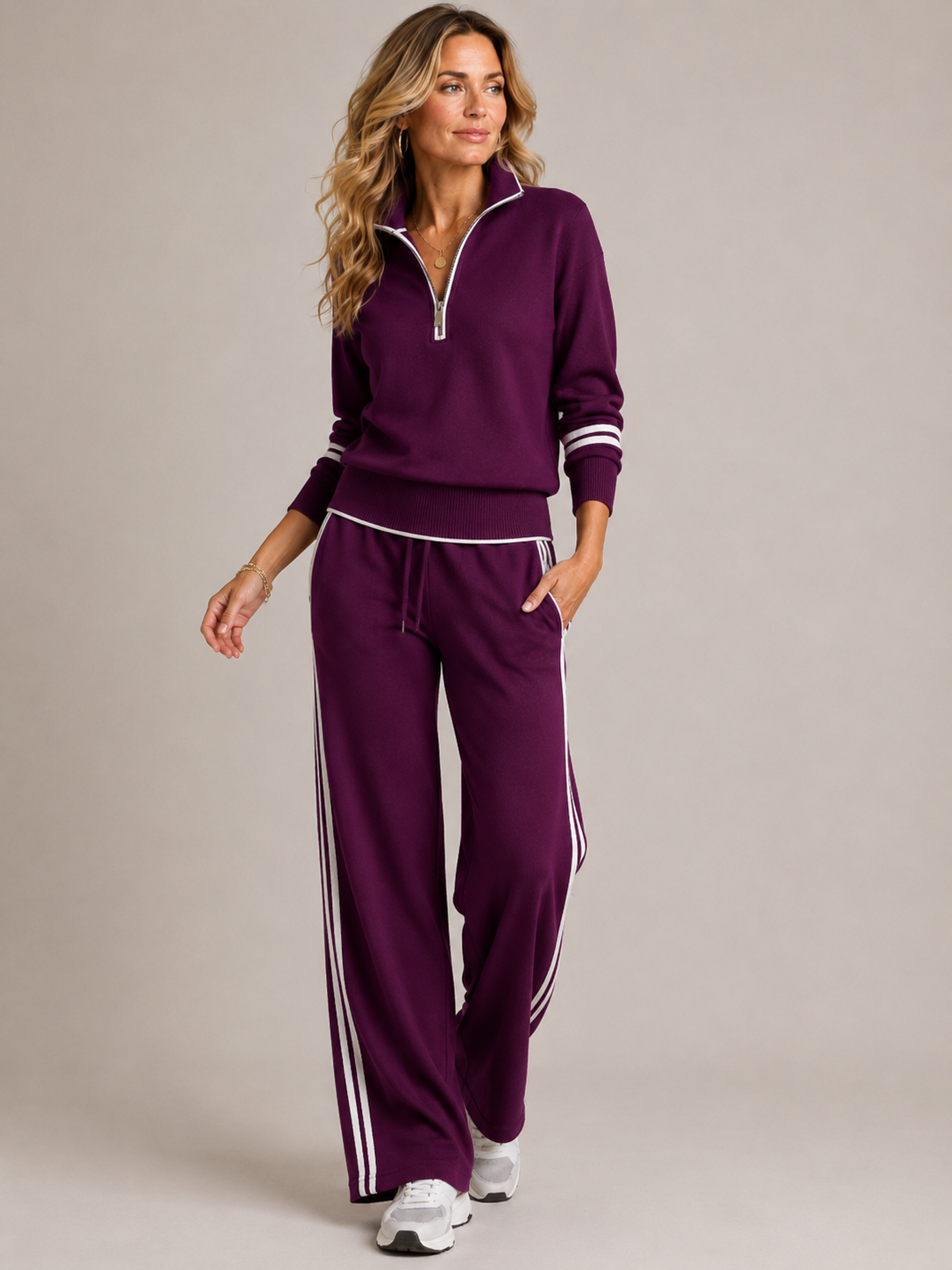 Serena - Zip Sweater Set