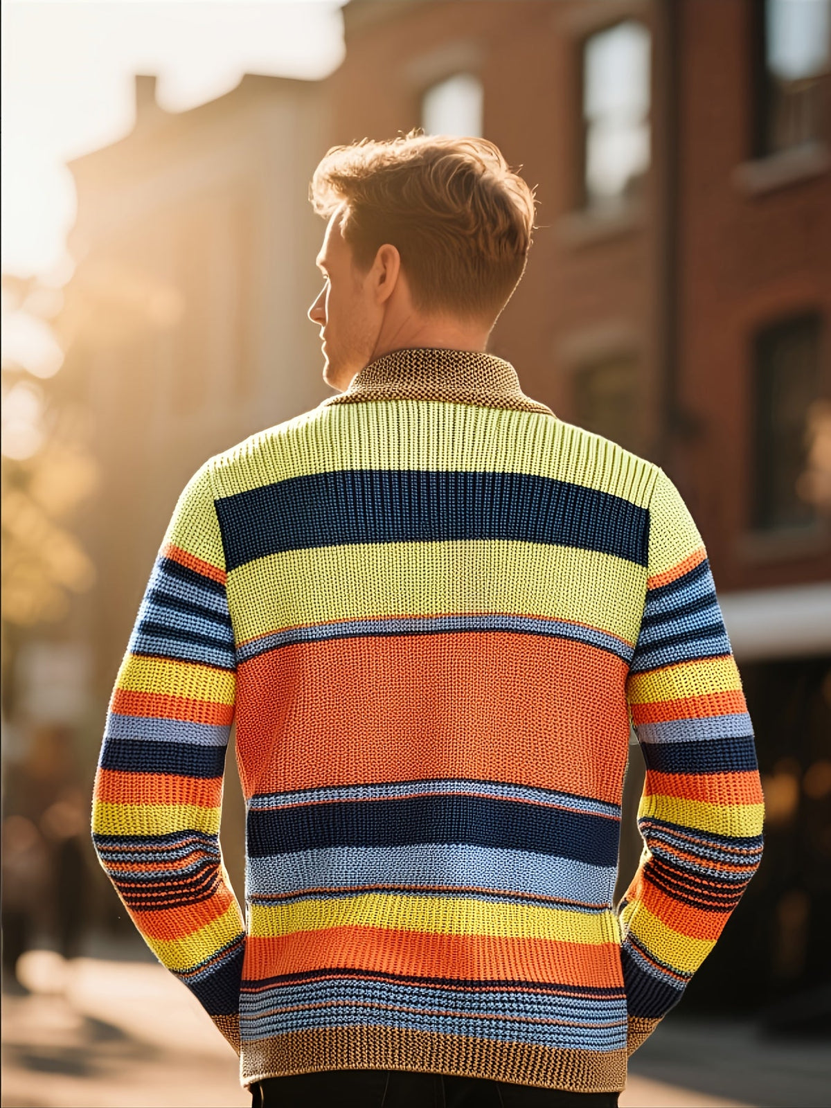 Rafferty | Striped Cardigan with Shawl Collar